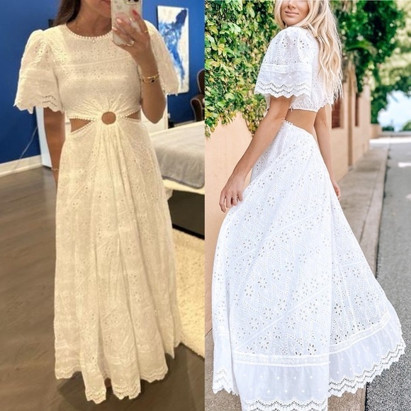 Petal and Pup Merletto Dress Eyelet Lace Maxi Dress - Picture 3 of 16